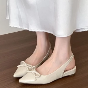 Dép sandal mũi nhọn phong cách cổ tích Pháp dành cho nữ với váy, gót nhọn và giày không gây m