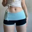 Quần short thường ngày cạp thấp màu tương phản dành cho nữ, vừa vặn, phong cách châu Âu và Mỹ