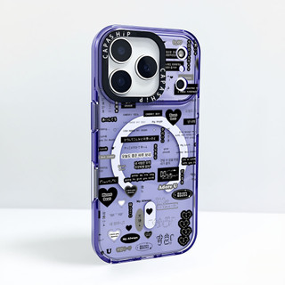 Nhãn dán nhãn trái tim yêu thương màu đen Vỏ sạc từ tính không dây Tương thích cho IPhone16E 14 Plus 11 12 13 15 16 17 Pro Max Cover 17AIR Silicone mềm trong suốt Vỏ chống sốc