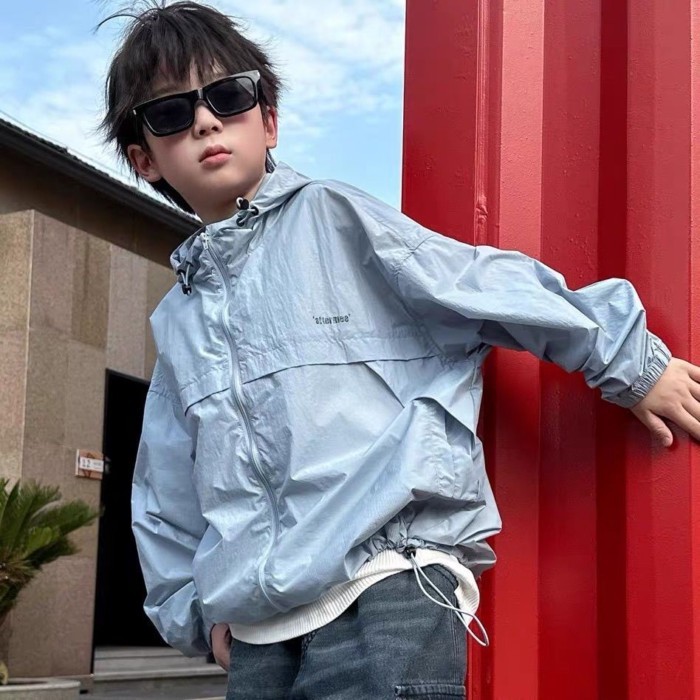 bé trai băng lụa quần áo chống nắng quần áo chống nắng mùa hè cho trẻ em quần áo mùa hè thời tra