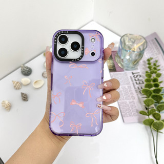 Ốp Lưng Màu Cà Vạt Nơ Màu Hồng Tương Thích Cho IPhone 11 12 13 14 15 16 17 Pro Max 12Mini Cover X XR XS Max Silicone Mềm Trong Suốt Cản SE 2022 6 7 8 Plus Vỏ Chống Sốc