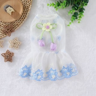 [Thú cưng dễ thương] Đầm gạc nhẹ thoáng khí cho mèo hoa ba chiều phổ thông 0,5-7,5kg