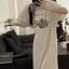 Pajamas With Breast Pads For Women Summer Short-sleeved Long Modal Cool And Cute New Home Wear P
