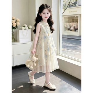 Váy bé gái, váy Hanfu trẻ em mùa hè, quần áo mùa hè cho trẻ em từ trung niên trở lên, váy sườn xám