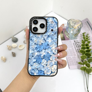 Ốp lưng sơn dầu hoa màu xanh tốt nghiệp Tương thích cho IPhone 11 12 13 14 15 16 17 Pro Max 12Mini Cover X XR XS Max Silicone Mềm trong suốt Ốp lưng SE 2022 6 7 8Plus Vỏ chống sốc