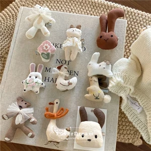 Hàn Quốc Mới Hoạt Hình Vải Gấu Thỏ Thiên Nga Thổ Cẩm Kẹp Tóc Ngọt Ngào Dễ Thương Đôi Mỏ Vịt Kẹp P