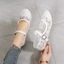 Mùa Hè Rỗng Thoáng Khí Bắc Kinh Giày Vải Lưới Giày Sandal Nữ Mùa Hè Một Dây Khóa Mũi Tròn Đế Bằn