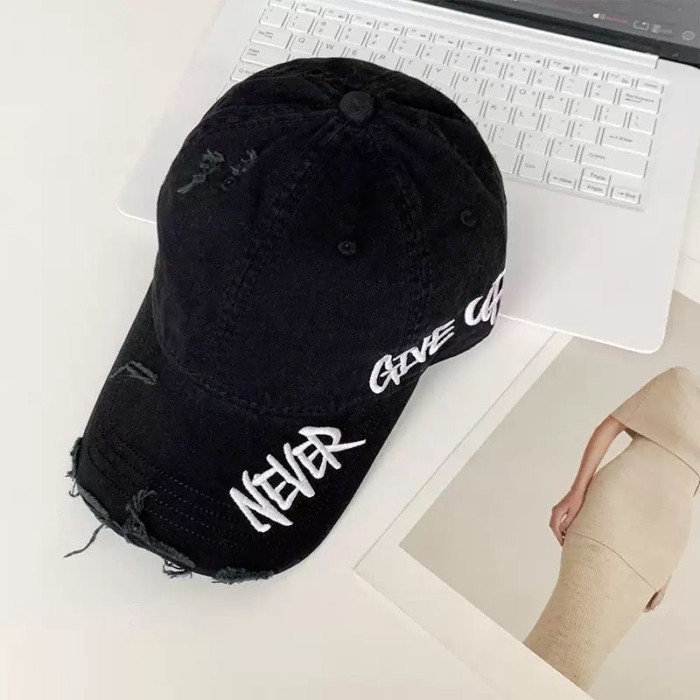 American Washed Denim Baseball Cap For Women Spring And Summer New Wide Brim Face-showing Sma