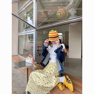 Korean Style Summer New Korean Style High Waisted Slim Floral A-Line Skirt Simple Commuting S