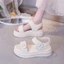 Giày sandal thể thao mùa hè cho nữ đế dày tăng chiều cao Giày sandal đế bệt Velcro thông dụng, đa n