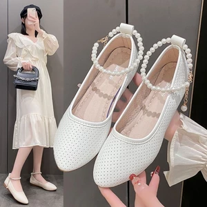 đôi giày đơn dành cho nữ mùa hè phong cách mới thoáng khí và đa năng đính đá giả mũi nhọn Giày M