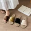 Giày sandal nhung xếp li nhẹ sang trọng kiểu Hàn Quốc dành cho nữ mùa hè đế phẳng giày lười phong c