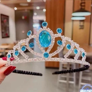 Trẻ Em Thái Vương Miện Công Chúa Bé Gái Thái Pha Lê Lớn Băng Đô Quấn Tóc Elsa Frozen Cô Bé Sinh