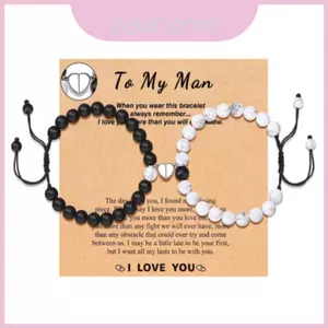 Vòng tay trang sức bằng đá mùa hè Unisex thời trang có khóa thép và ngọc lam màu trắng
