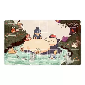 Anime Pokemon Bàn Playmat Snorlax TCG CCG Chơi Miếng Lót Chuột Giao Dịch Thẻ Trò Chơi Thảm