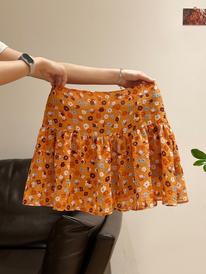 Lan ~ Dopamine Cam Hoa Cao Cấp Tất Cả Trận Đấu Ôm Hơn Váy Nữ Mùa Hè Phong Cách Mới Phong Cách Hàn Quốc Váy Chữ A Nữ