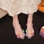 Crystal Shoes Jelly Half Drag, Outer Toe, Square Heel, Sandals, Transparent Soft Sole, Crystal W