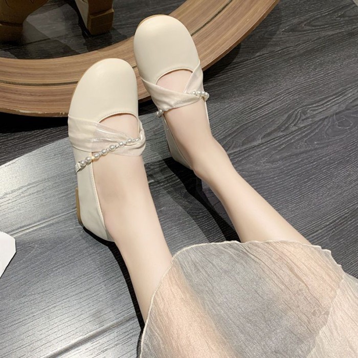 Giày cổ tích nữ phối chân váy, giày Mary Jane đế mềm đa năng cho nữ mùa xuân