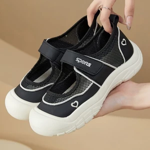 Baotou Sandals Nữ Mùa Hè Thoáng Khí Chống Trơn Trượt Velcro Xấu Xí Giày Dễ Thương Thể Thao Đa Năng