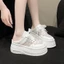 Giày cao gót mũi nhọn buộc dây mùa hè đế dày 8cm thoáng khí cho nữ