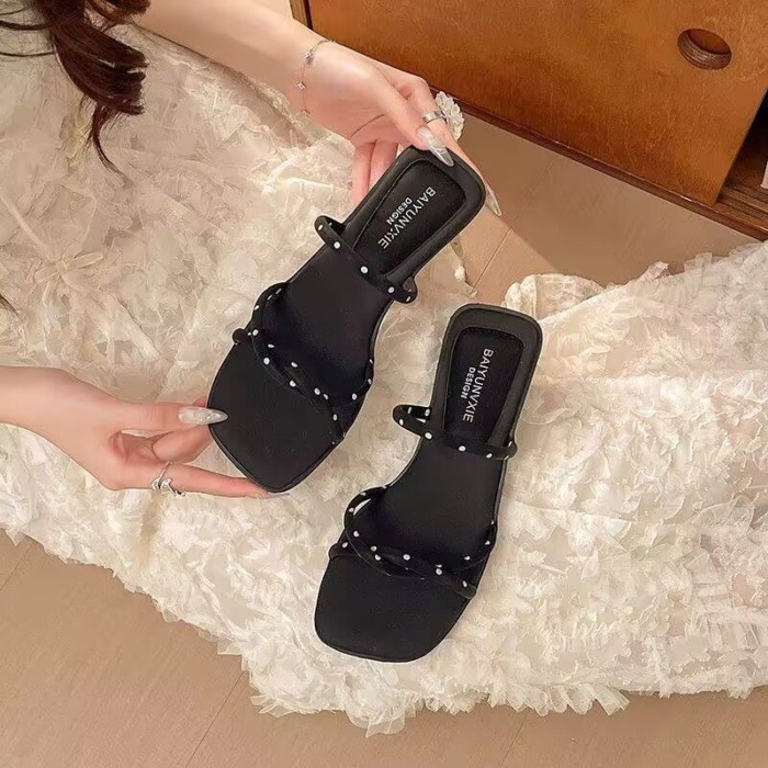 Giày sandal đế dày đế rộng cho nữ, dép đế dày mùa hè mặc cùng váy đi biển