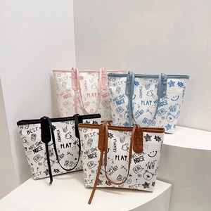 Đơn Giản Túi Tote Dung Tích Lớn Nữ Thời Trang Mới In Hình Xuyên Biên Giới Túi Lớn Túi Xách Du Lị