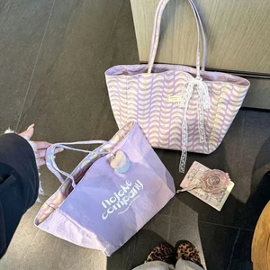 New Purple Bags For Women Korean Large Capacity Versatile Double-sided Single Shoulder Lazy Comm