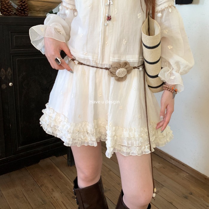 Have u desgin Retro Phong Cách Dân Tộc Dệt Tay Hoa Đính Hạt Dây Eo Nữ Phong Cách Bohemian Thắt Lưng Phù Hợp Với Đầm Trang Trí