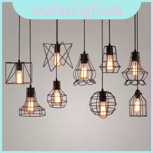 Đèn chiếu sáng mặt dây chuyền Edison công nghiệp cổ điển có lồng sắt có thể điều chỉnh