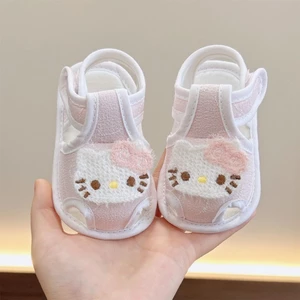 đôi giày tập đi mùa hè bé gái, sandal, giày vải, giày bé sơ sinh dễ thương, đế mềm và các mẫu mỏ