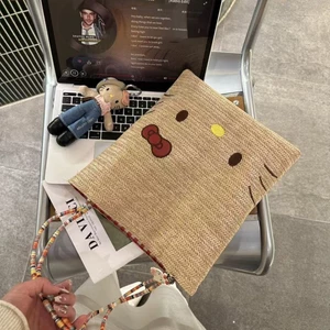 Phim hoạt hình dễ thương mèo Kitty ống hút túi tote kỳ nghỉ hè túi đeo vai di động đi lại túi