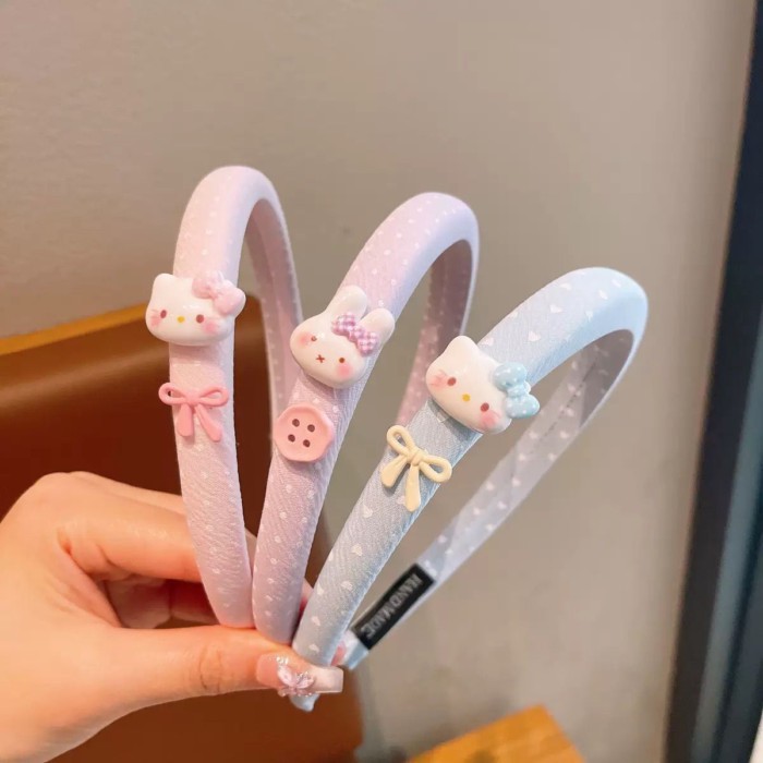 chiếc băng đô hình mèo kẹo màu dành cho bé gái Băng đô cài khuy dễ thương, ngọt ngào dành cho bé