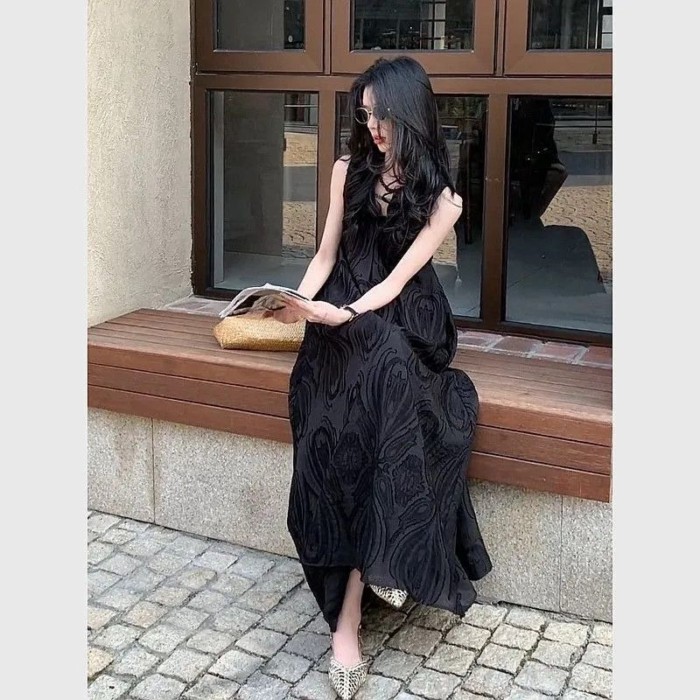 New Summer Style Loose Casual Holiday Style Slimming Flesh-covering Sleeveless Long Skirt Wom