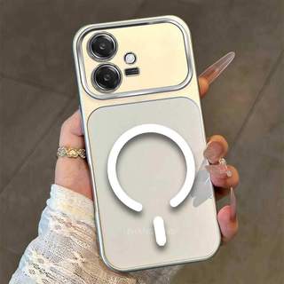 Ốp Lưng Cho OPPO A3 4G A3 5G A3X 4G A3X 5G Màu Cao Cấp Mới Mẫu Lưng Silicon Mờ Cửa Sổ Lớn Vỏ Điện Thoại Thẩm Mỹ Vòng Hút Từ Tính Thiết Kế Mới