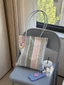 New French Commuting Korean Style Bags Floral Canvas Bag Large Capacity Shoulder Tote Bag Handba