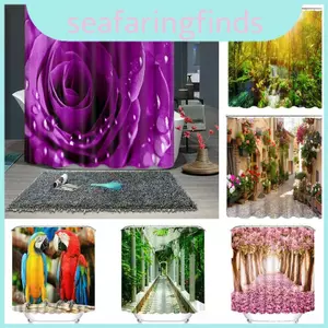 Rèm tắm họa tiết 3d sang trọng được chế tác từ vải chống thấm chất lượng cao cho trang trí thanh lịch