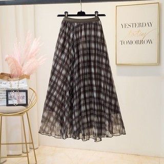 Váy chữ A kẻ sọc cổ điển Pháp dành cho nữ, khí chất mùa thu, váy lưới giảm béo đa năng, váy x