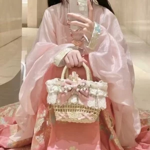 Năm nguyên bản dệt tay lolita túi, mục vụ phong cách lolita lolita rơm dệt phong lan của thun