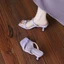 Dép Quai Nữ Giày Sandal Cao Gót Hở Mũi Kiểu Pháp