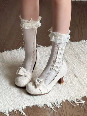 Giày cao gót nơ kiểu Pháp đẹp và thanh lịch dành cho nữ mới gót dày giày cao gót khí chất nhẹ
