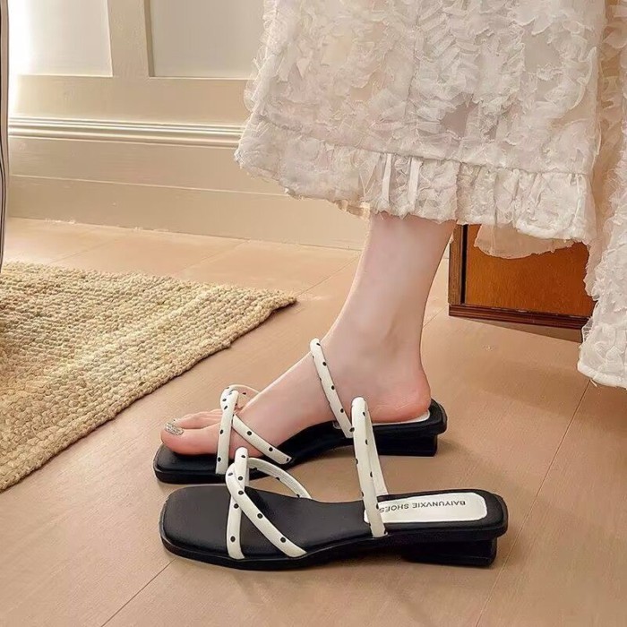 Giày sandal đế dày đế rộng cho nữ, dép đế dày mùa hè mặc cùng váy đi biển