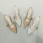 Sandal nữ mùa hè mới, da mềm đa năng, gót dày, đế mềm, khí chất, giày mũi nhọn mũi nông phong
