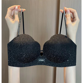 Áo ngực nâng ngực lấp lánh không dây liền mạch Dây đeo mỏng Bralette Đồ lót nữ