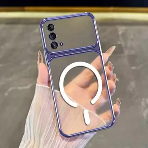 Ốp Lưng Cho OPPO A74 4G A95 4G A74 5G Vỏ Điện Thoại Thẩm Mỹ Chống Sốc Trong Suốt Cao Cấp Có Cuộn Dây Từ Tính Miễn Phí Mới Cửa Sổ Lớn Silicon Mềm