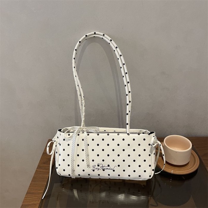 Túi xách baguette cầm tay chấm bi đơn giản dành cho nữ mùa hè Túi tote đeo vai thời trang mới đ