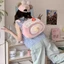 Phong cách đi chơi phổ biến, ba lô nhung cuộn Thụy Sĩ ngọt ngào dành cho bé gái, túi phong cá