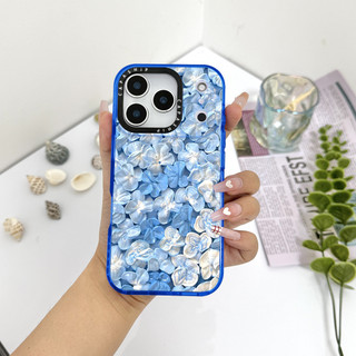 Ốp lưng sơn dầu hoa màu xanh tốt nghiệp Tương thích cho IPhone 11 12 13 14 15 16 17 Pro Max 12Mini Cover X XR XS Max Silicone Mềm trong suốt Ốp lưng SE 2022 6 7 8Plus Vỏ chống sốc