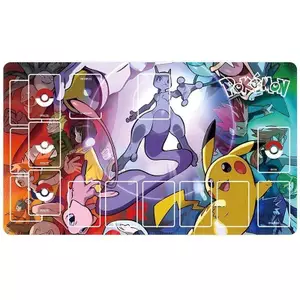 Mew Mew Mewtwo Pokemon Playmat Với Zones Trading Card Game Play Mat 24 * 14 "350x600x2mm
