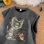 bé trai và bé gái nguyên chất cotton không tay áo vest phong cách mùa hè trẻ em lớn in hình mèo