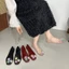 New Korean Style Jelly Shoes Women's Shallow Mouth Shoes Dopamine Crystal Shoes Square Toe Sanda